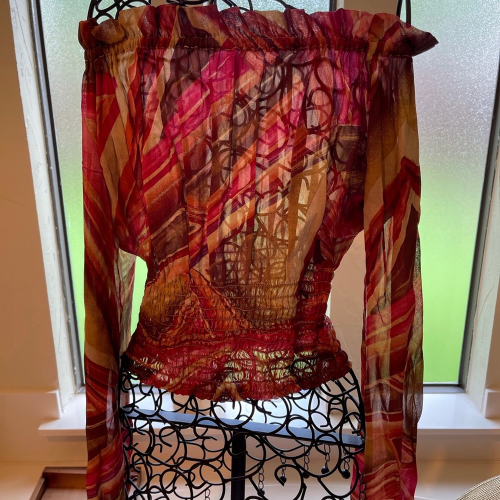 Tempo Paris multicolored off shoulder top